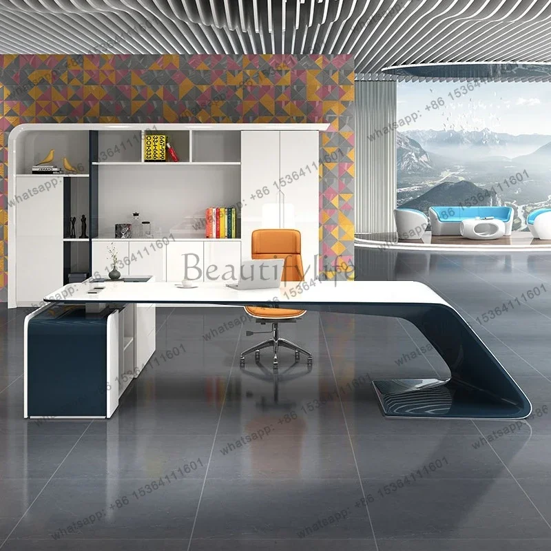 D25Simple modern paint boss table fashionable personalized manager table