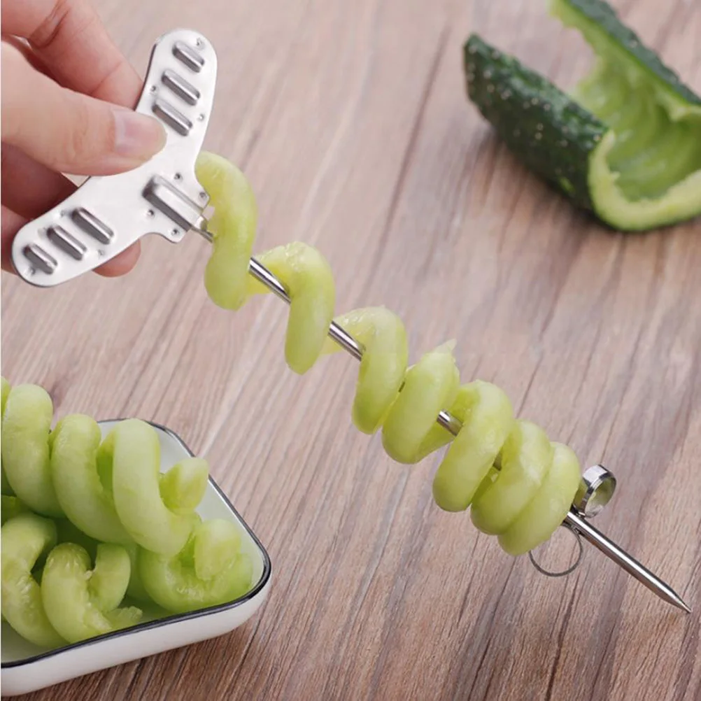 

1 set 1 Set Stainless Steel For Cucumber Zucchini Vegetable Fruit Slicing Tool Kitchen Gadgets Easy To Use Portable