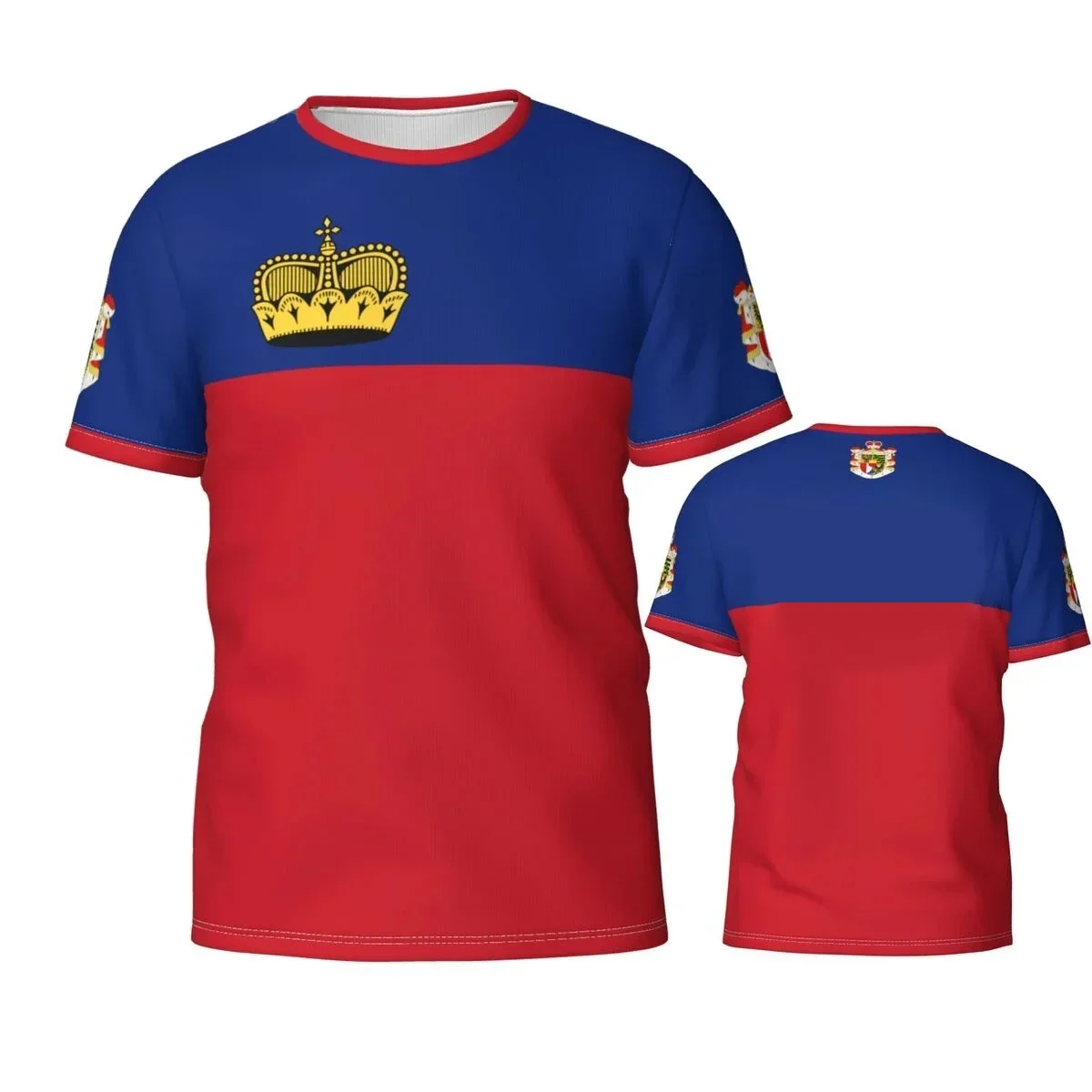 

Liechtenstein Flag and Emblem 3D Printed Women Sports T-shirt Breathable Quick Drying Summer Loose Women T-shirt Comfortable