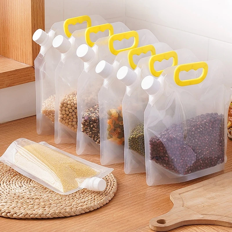 5/10pcs Xiaomi Kitchen Storage Bag Food-grade Grain Moisture-proof Sealed Bag Insect-proof Transparent Portable with Gift Funnel