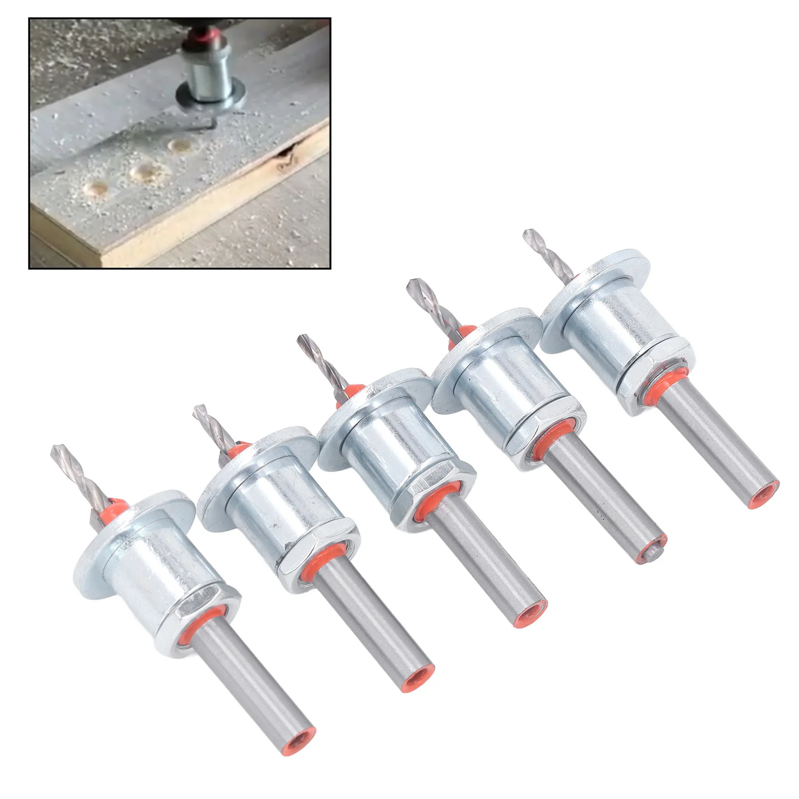 

ZK50 5Pcs Countersink Drill Bit Set Adjustable Replacement Combo with Case for Wood Metal Power Tool
