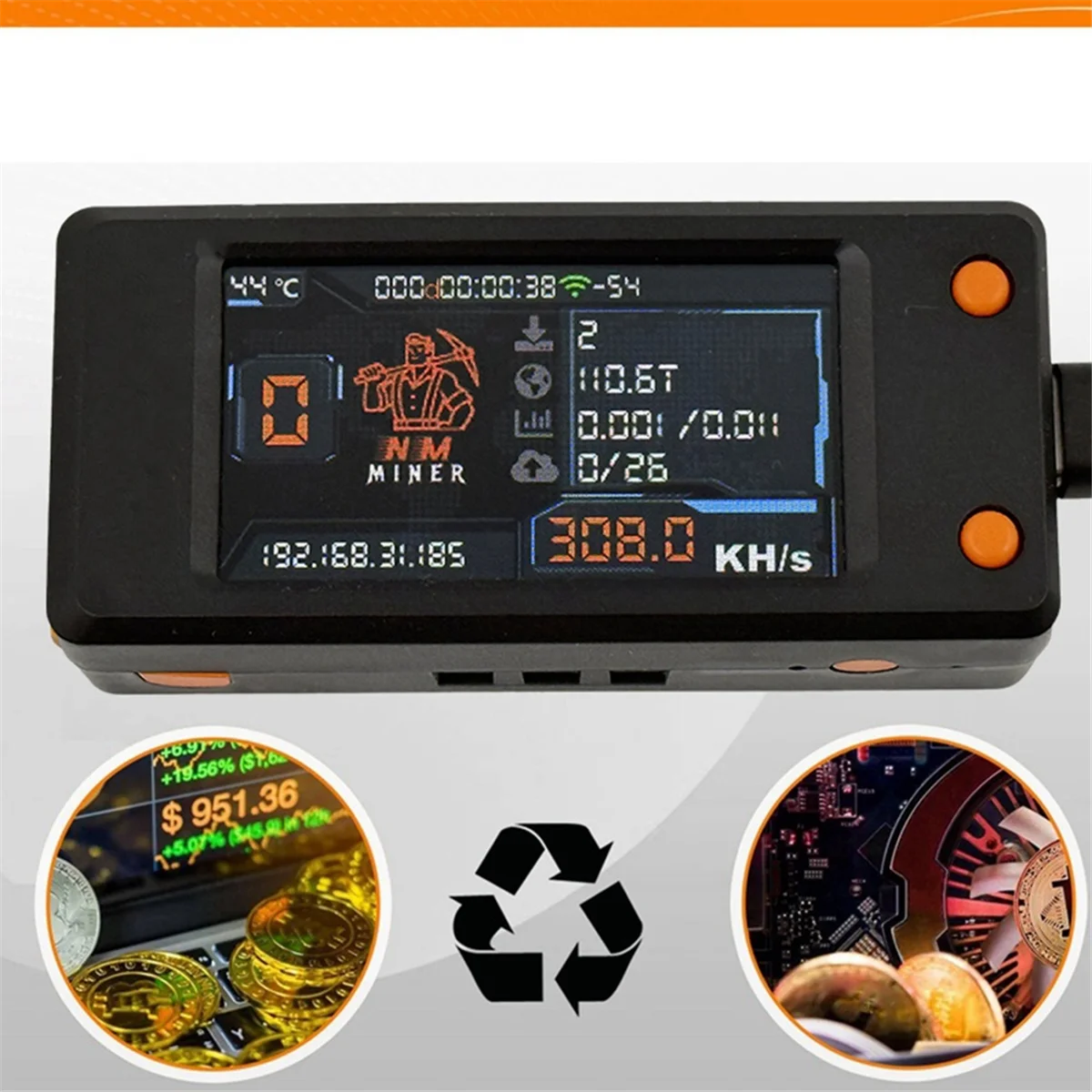 

Hot Sale NMMiner Nerdminer 308KH/S BTC Solo Lottery Miner Color Screen Bitcoin Crypto Miner BTC Miner Nerd Miner