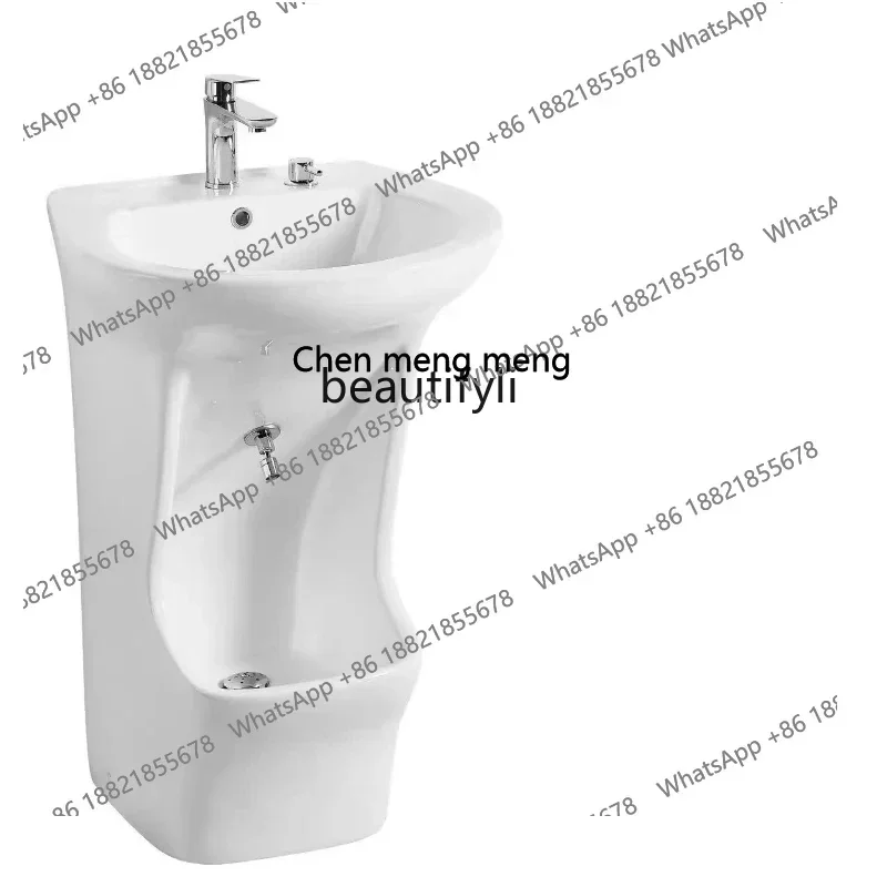 Lavabo de columna para lavado de cara doméstico para interiores y exteriores, piscina con fregona integrada, tipo suelo para piscina de pies para lavado de manos de 2 usos