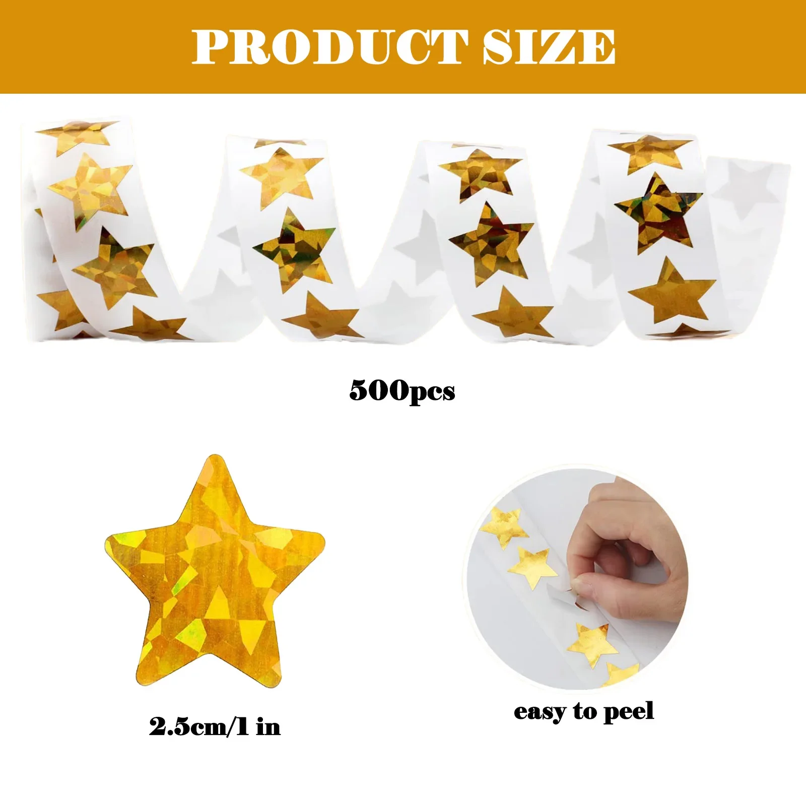 Versatile Use Gold Star Stickers Gold Star Stickers Aluminized Paper Fun And Engaging Golden Inspire Good Behavior