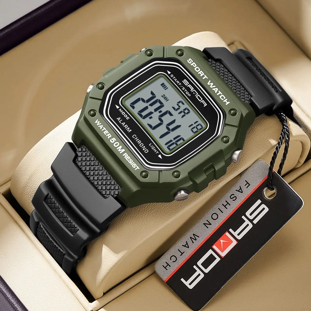 SANDA 2156 Outdoor Military Digital Watches Man Square Dial Waterproof Men Electronic Male Wristwatches Clock Reloj Hombre