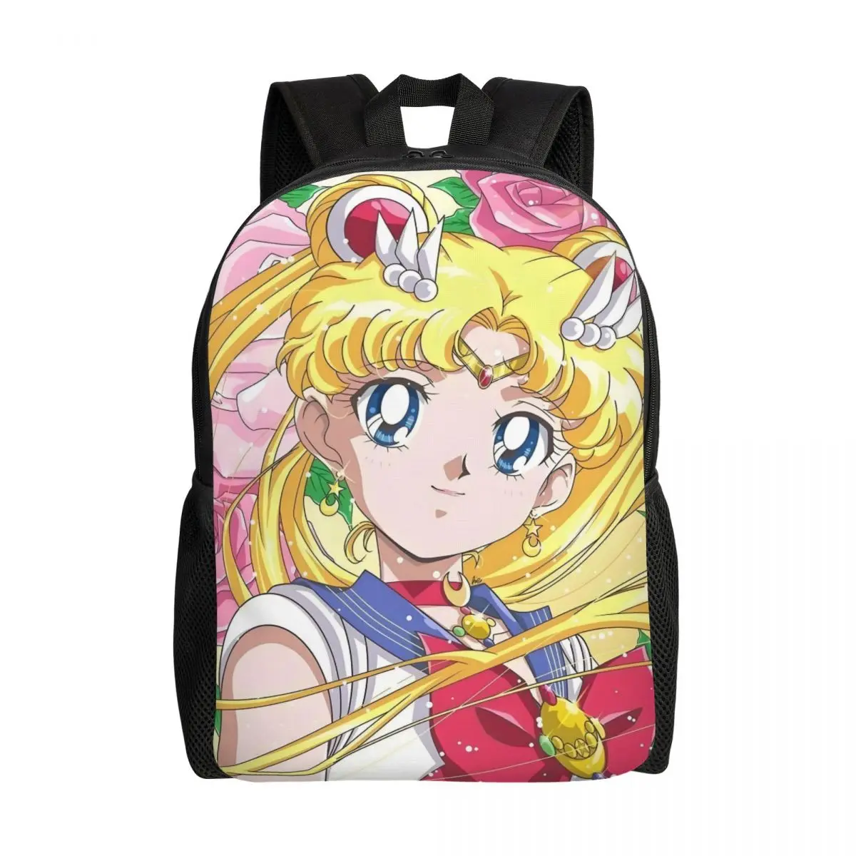 

3D Printing Fashion S-Sailors M-Moons Mangas Backpacks for Boys Girls School Travel Bags Men Women Bookbag Fits 15 Inch Laptop