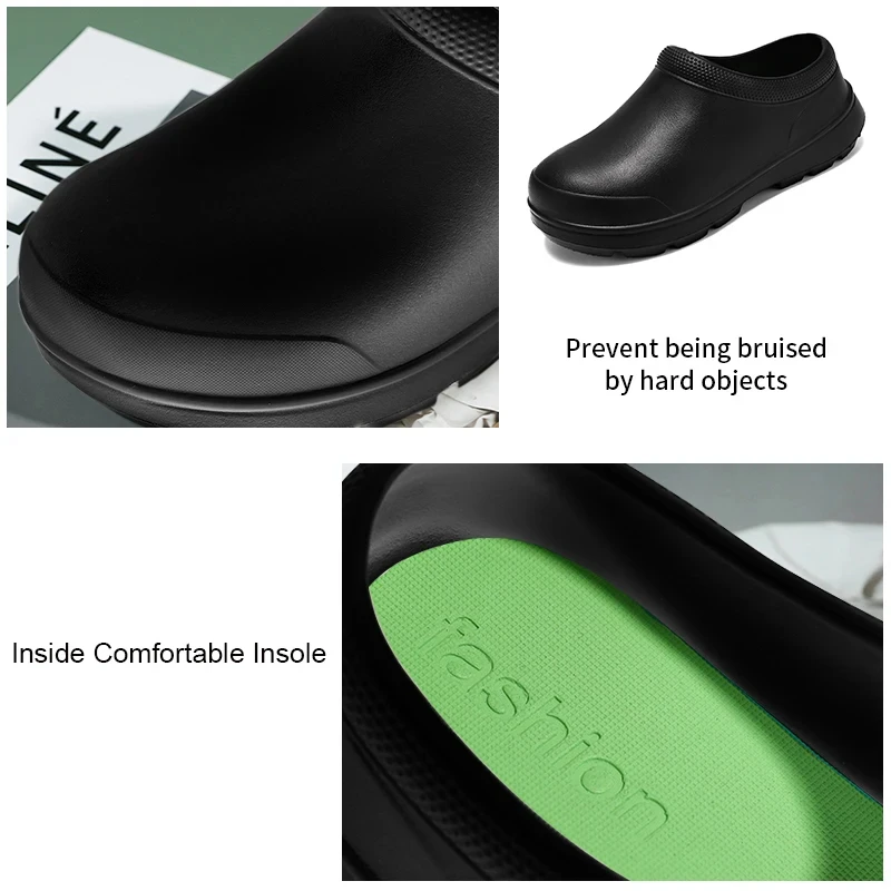 Men Summer Slipper Kitchen Clogs Chef Shoes Work Flip-flop Waterproof Oil-proof Sandal Non-Slip Garden Rubber Slippers For Women