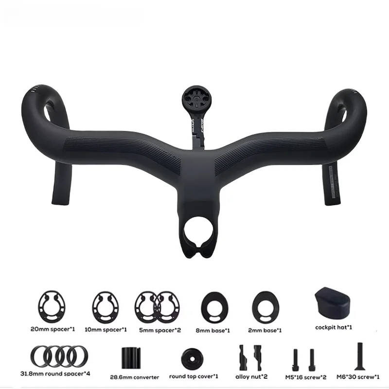 AliExpress NONE Creston IC SL Carbon Cockpit Fully Internal Cable Road Bicycle Handlebar Di2 Matte Black Integrated Carbon Handlebar