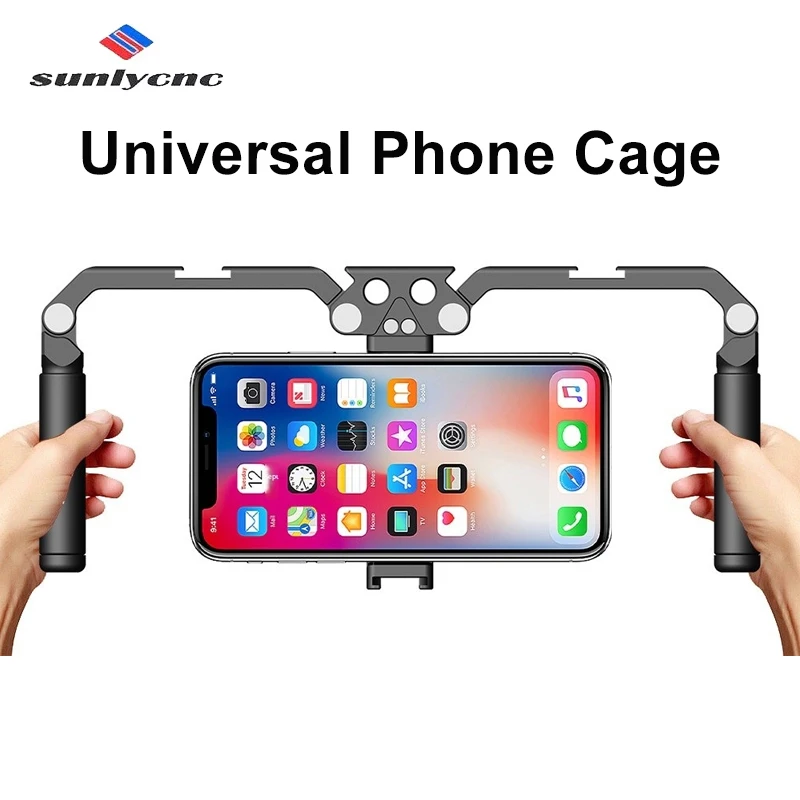 Sunlycnc Universal Foldable Mobile Pocket Video Rig Mobile Phone Cage for iphone Xiaomi Huawei Samsung Oppo Vivo