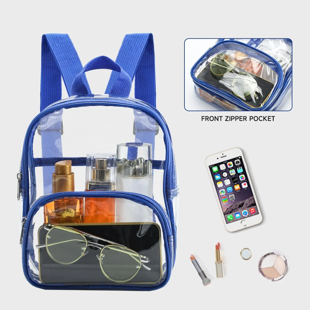 Mini Clear Pvc Backpack Waterproof Transparent Storage Bag Casual Travel Toiletry Pouch Portable Student Stationery Organizer