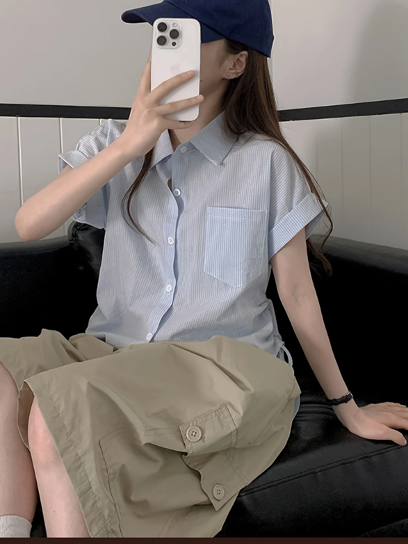 قميص نسائي كاجوال للركاب، قميص بوهيمي بأكمام طويلة وطبعة هندسية #3