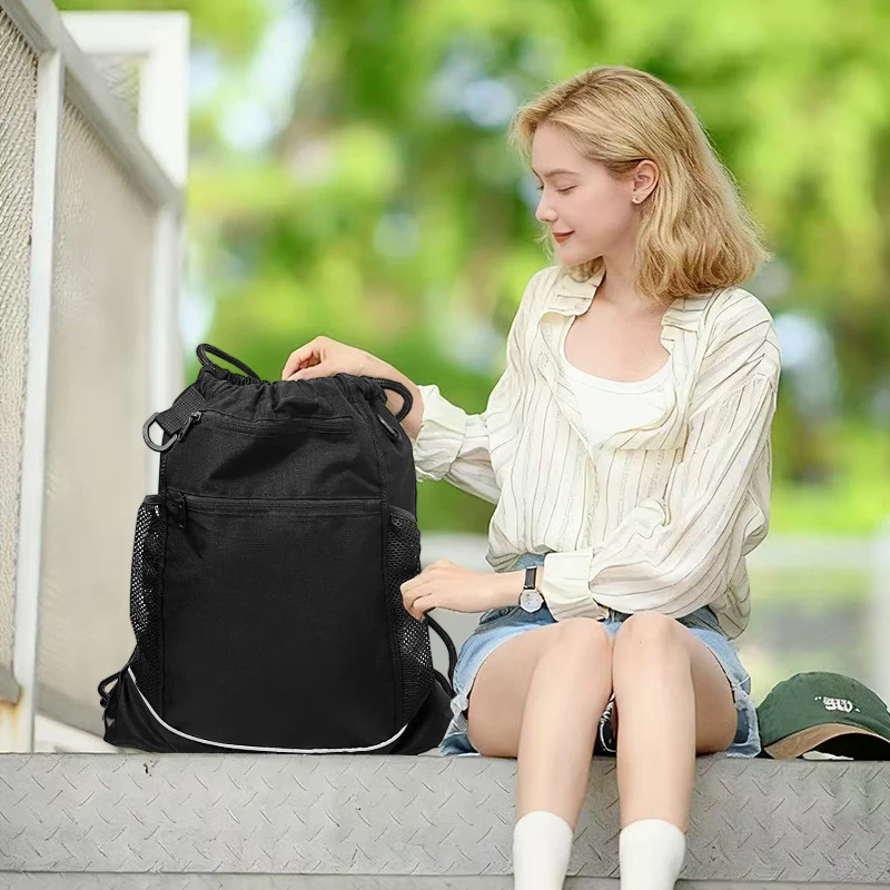 Multifunctional Casual Backpack Versatile 2025 New Fashion Large-Capacity Drawstring Sports Basketball Bag