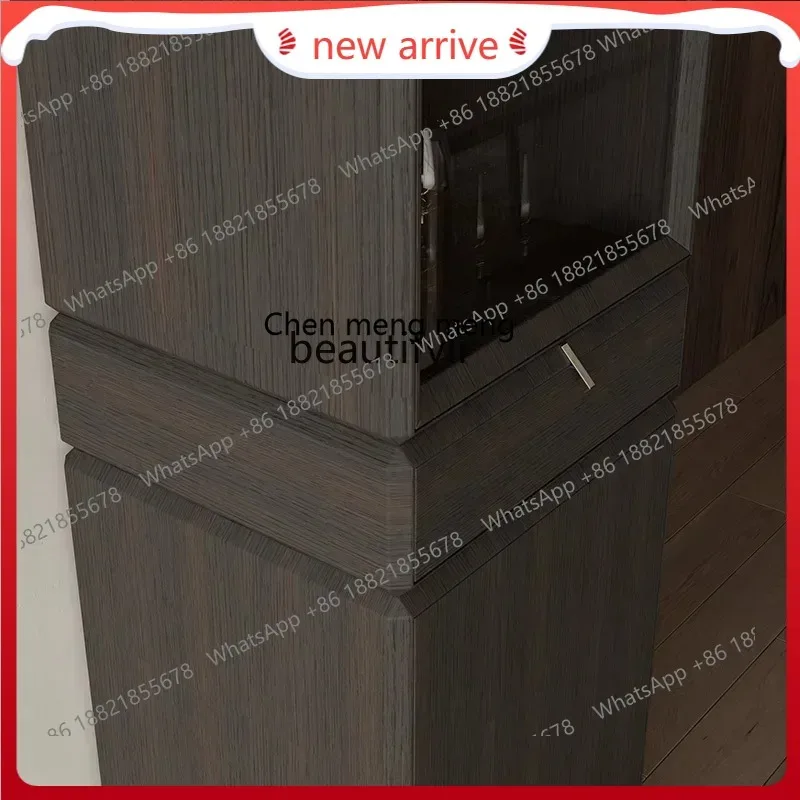 SS new style Italian style pole, living room storage and dining side, modern simple solid wood decorative wine cabinetss 7486