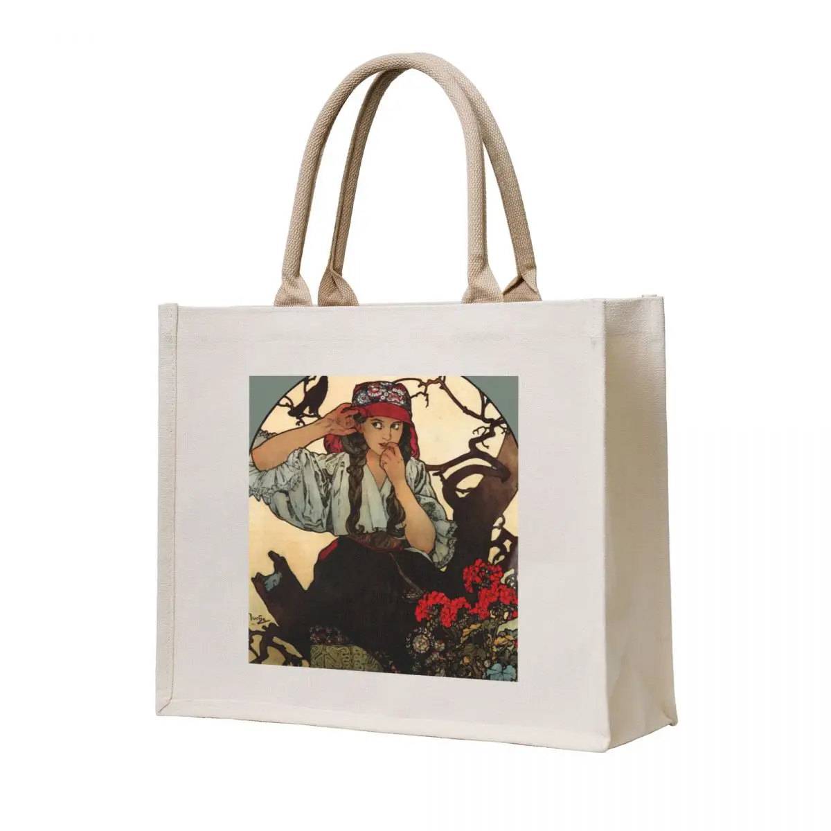 

Alphonse Mucha (1860 – 1939) Association of Moravian Teachers poster Tote Bag custom fabric bag shopper bags for women