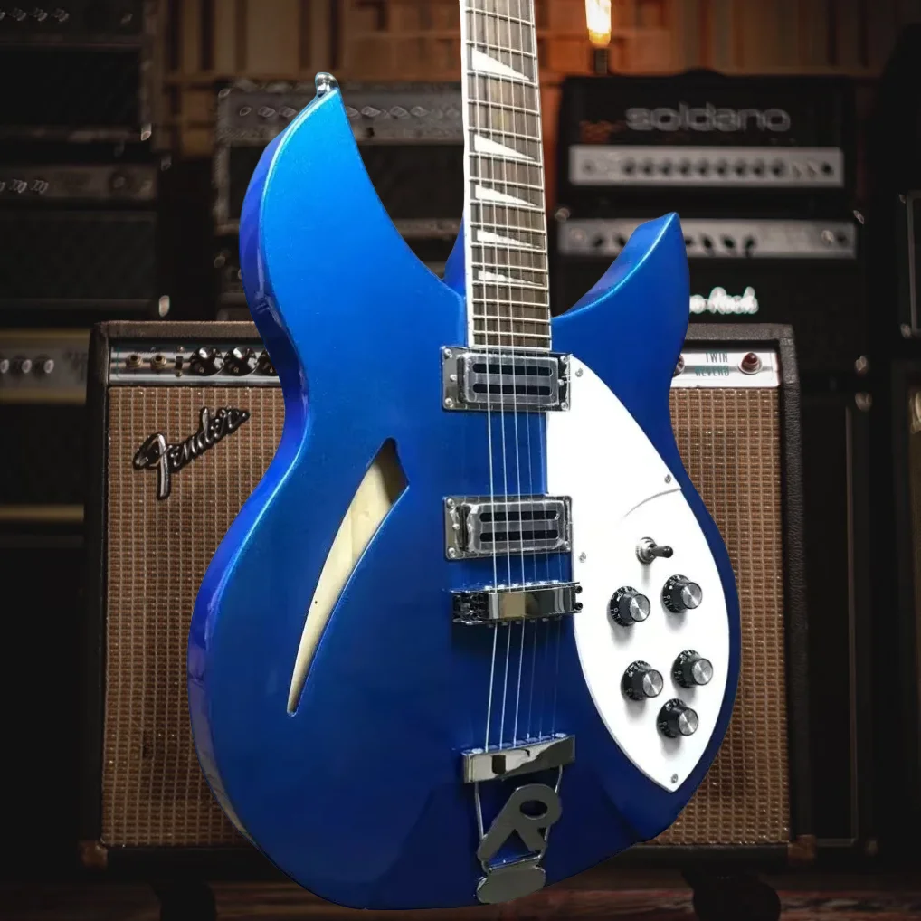 

Top Choice Blue 325 Electric Guitar HHH Pickups Semi-Hollow Body Free Delivery Jazz Rock Style Band Ready