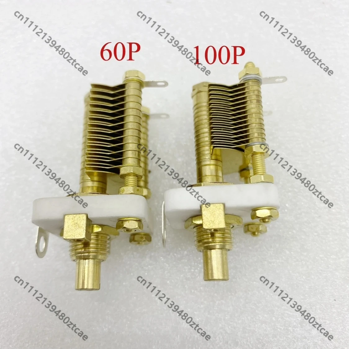High Q Value CW2F Ceramic All Copper Variable Capacitor 60P/100P High Frequency Small Loop Antenna for Medical Beauty