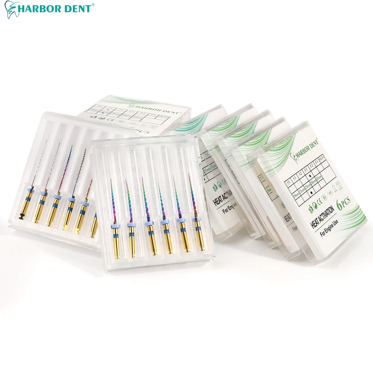 6pcs/Box Dental Root Canal File Gold Root Canal Rotary Super File Nickel-Titanium Instrument Dentistry Tools