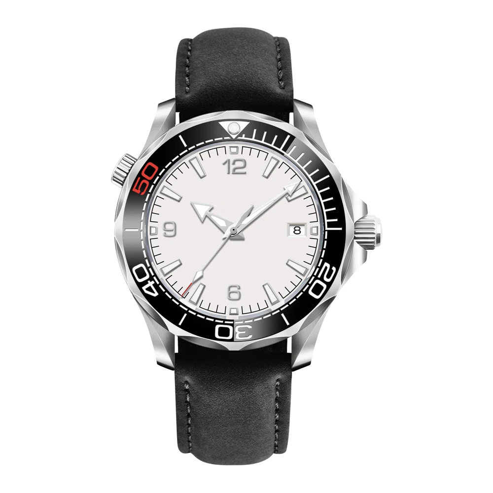 Logo personalizzato 41mm Orologio da uomo Zaffiro reloj hombre quadrante sterile Orologi da uomo Luminoso 10Bars NH35 Orologio da polso meccanico automatico