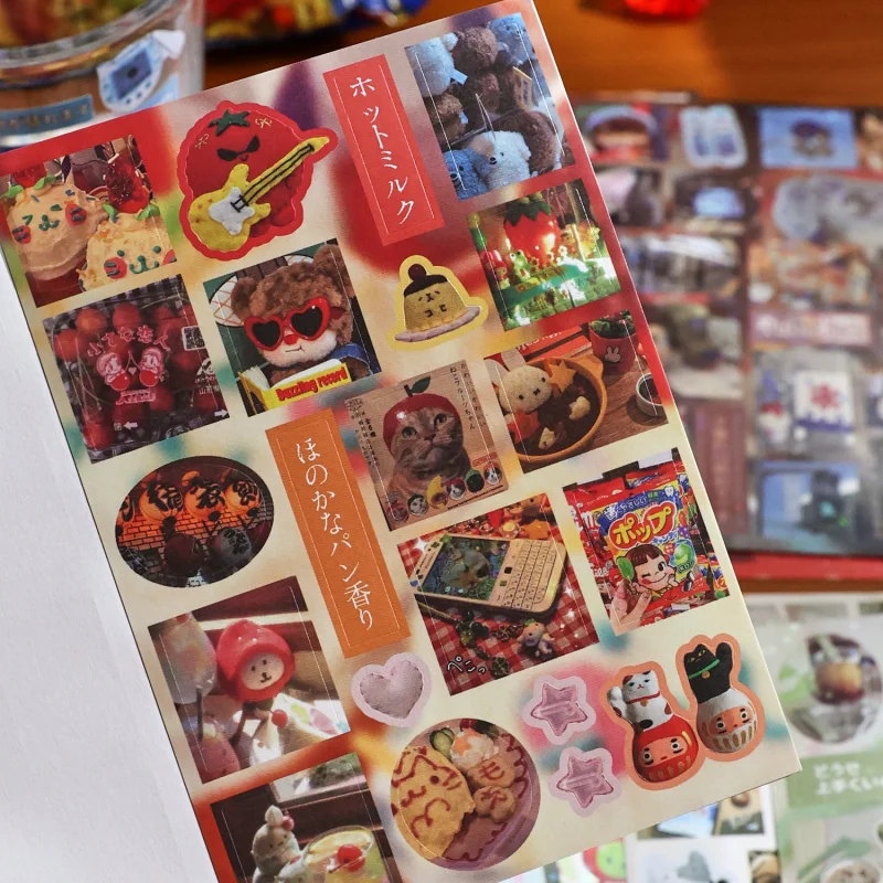 30Pcs Kawaii Japanese & Traditional Chinese Style Journal Sticker Kit, Craft Supplies for DIY Memory Album Decoration
