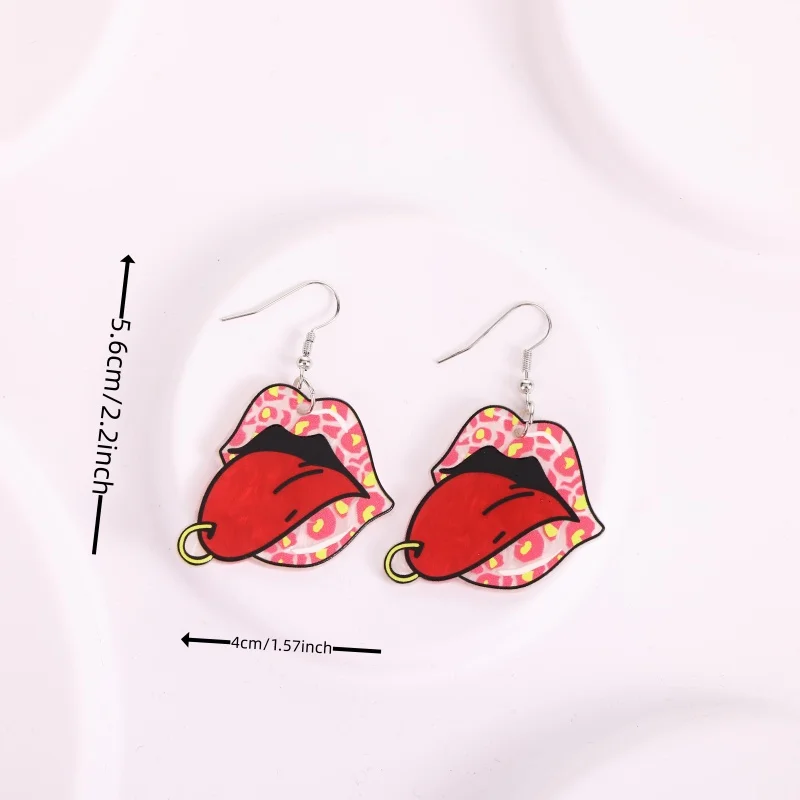 Pendientes de acrílico con forma de calavera y cereza para Halloween, ganchos para las orejas, bonitos y únicos, regalo divertido