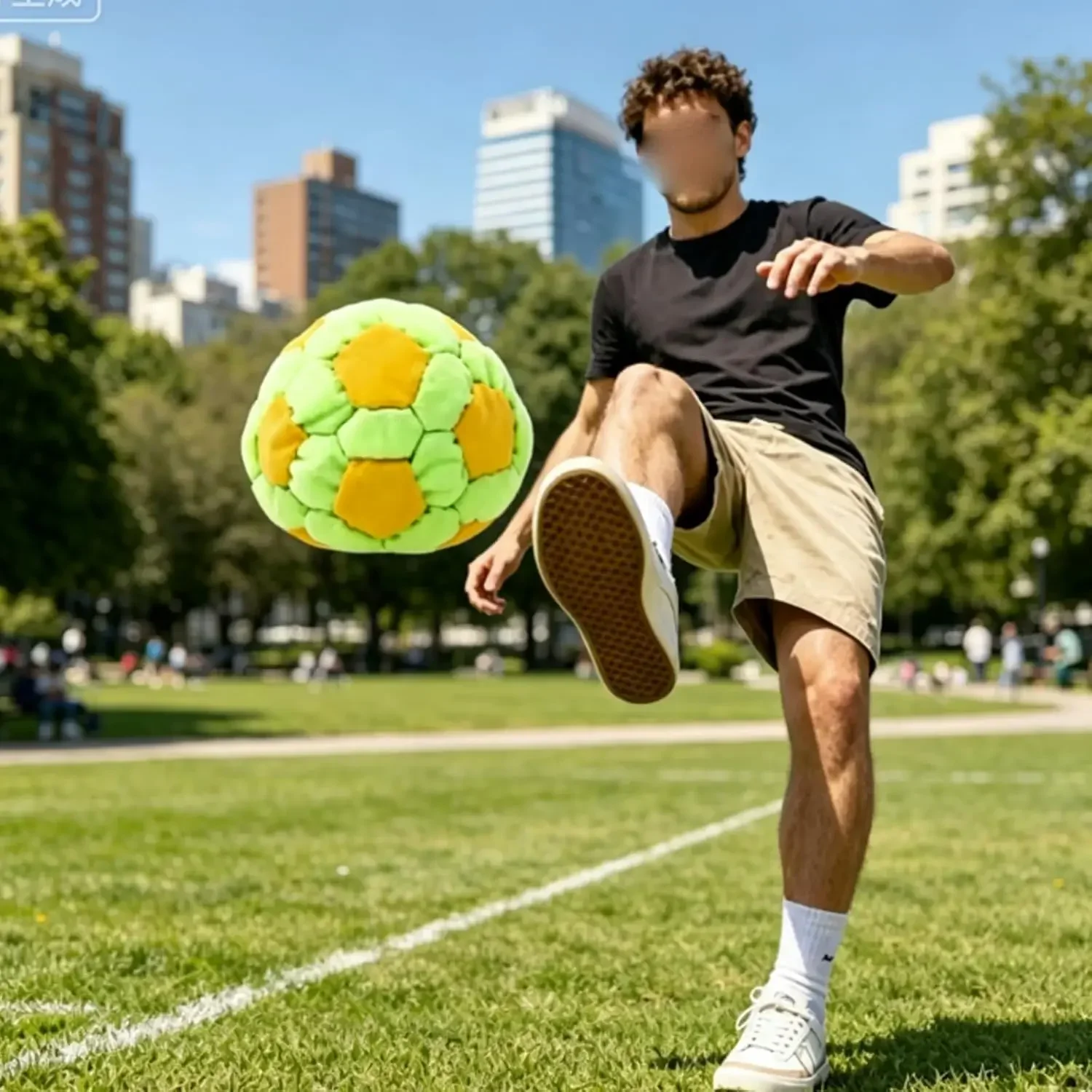 Soft Handmade Footbag Sacks Soccer Design Colorful Crochet Footbag Handmade Knitted Bean Bag for Playground Activities - view 3
