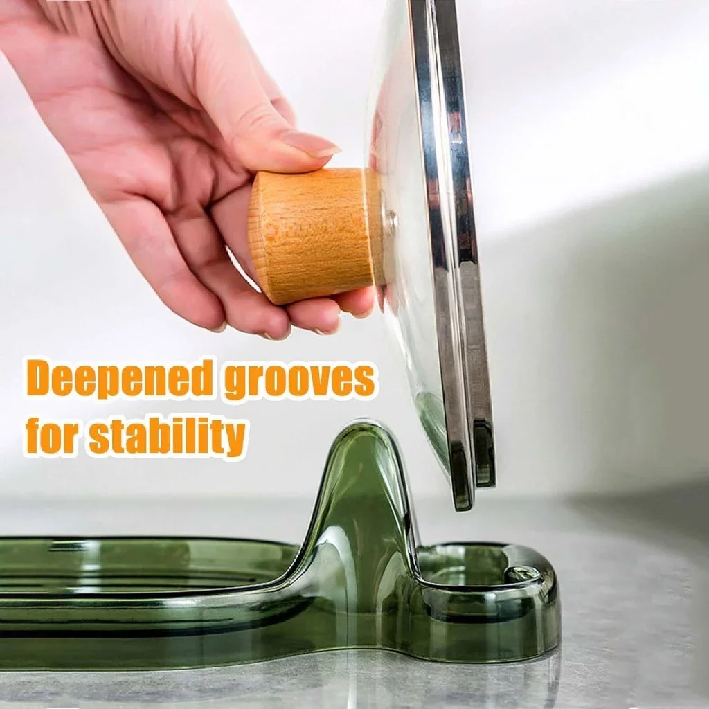 Multifunctional Pan Pot Lid Holder Stand Rack Spoon Rest Pot Lid Spatula Soup Spoon Storage Shelf Kitchen Storage Tool