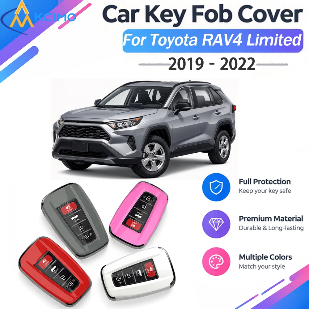 1Pc Car Key Fob Cover For Toyota RAV4 Limited 2019‑2022 Smart Remote Key Case Full Protection Auto Key Shell Multiple Colors
