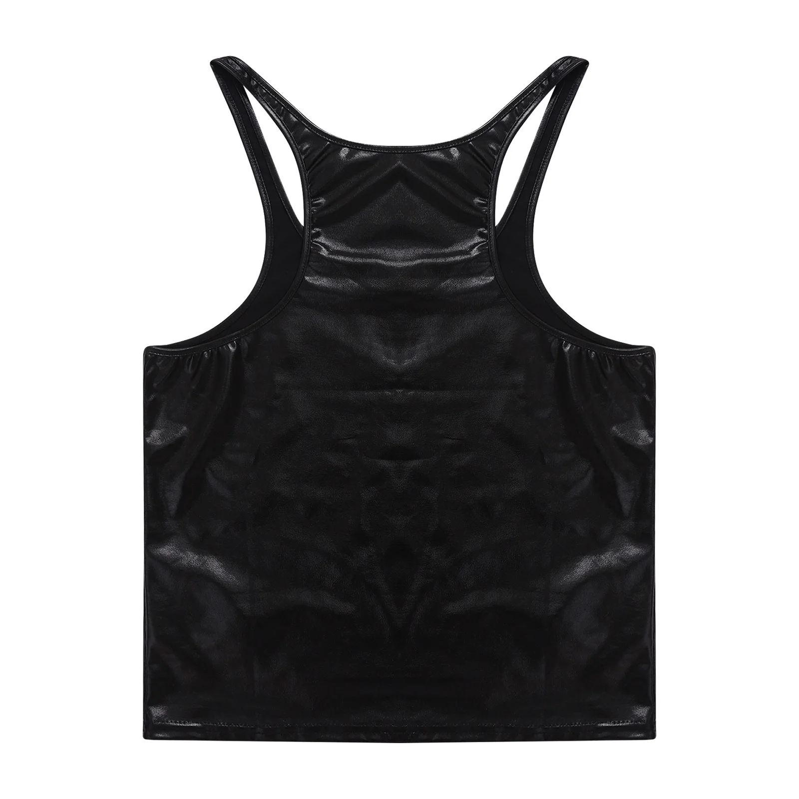 Men Metallic Shiny Tank Top Scoop Neck Sleeveless Slim Fit Vest Singlet for Disco Dance Nightclub Rave Party Beach Holiday