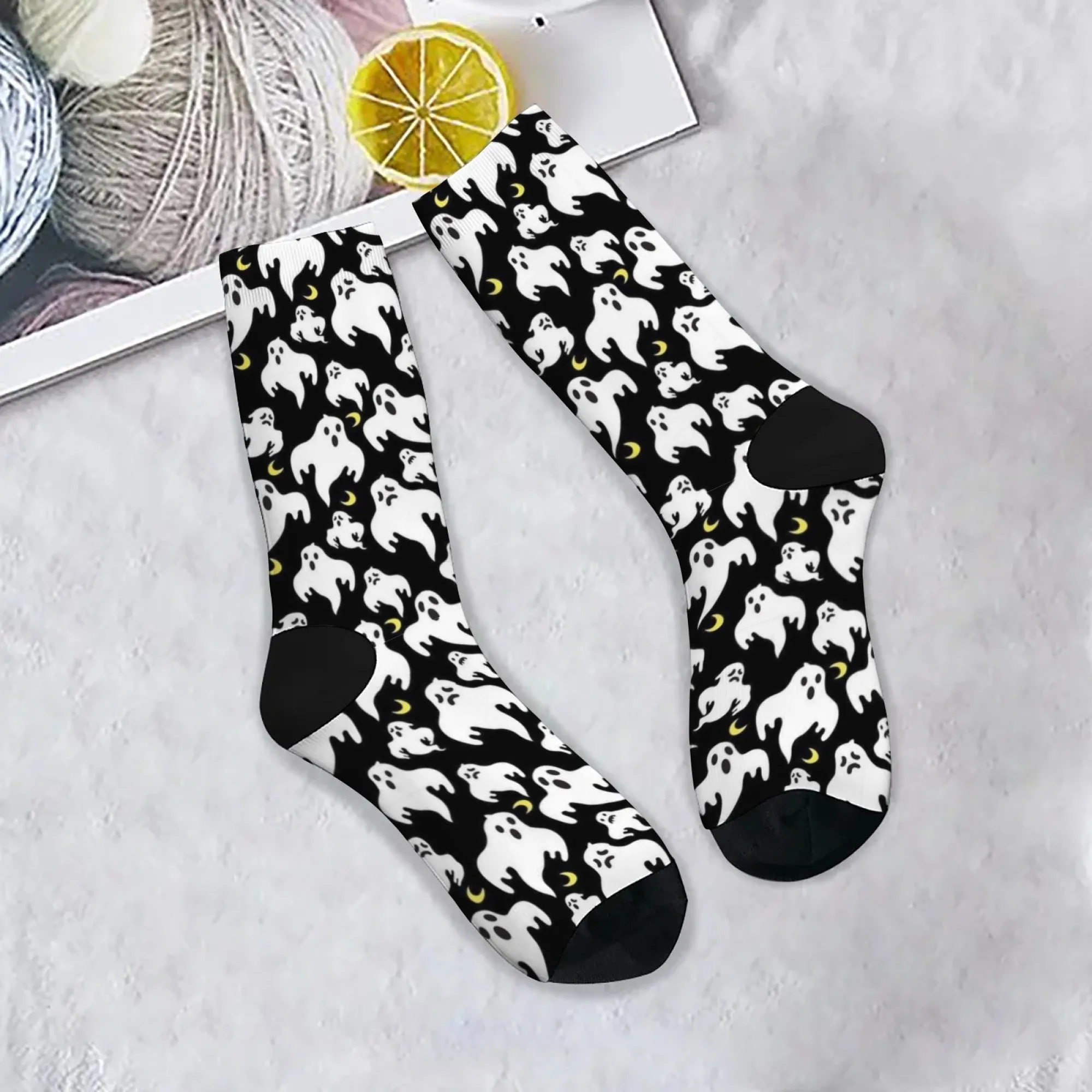 

Halloween Ghost Theme Casual Socks Comfortable Breathable Non-slip Men's Socks Novelty Harajuku Street Hip-hop Crew Socks Gift