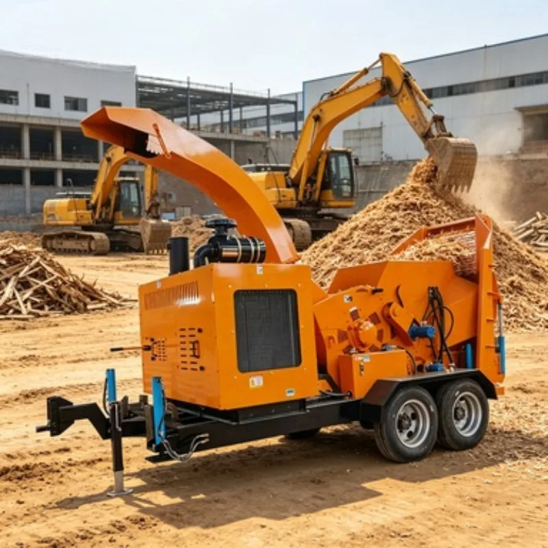 102hp Diesel Wood Chipper Shredder Machine Heavy Duty Drum Wood Chipper Hydraulic Feeding for Large Scale Wood Chipping Work  