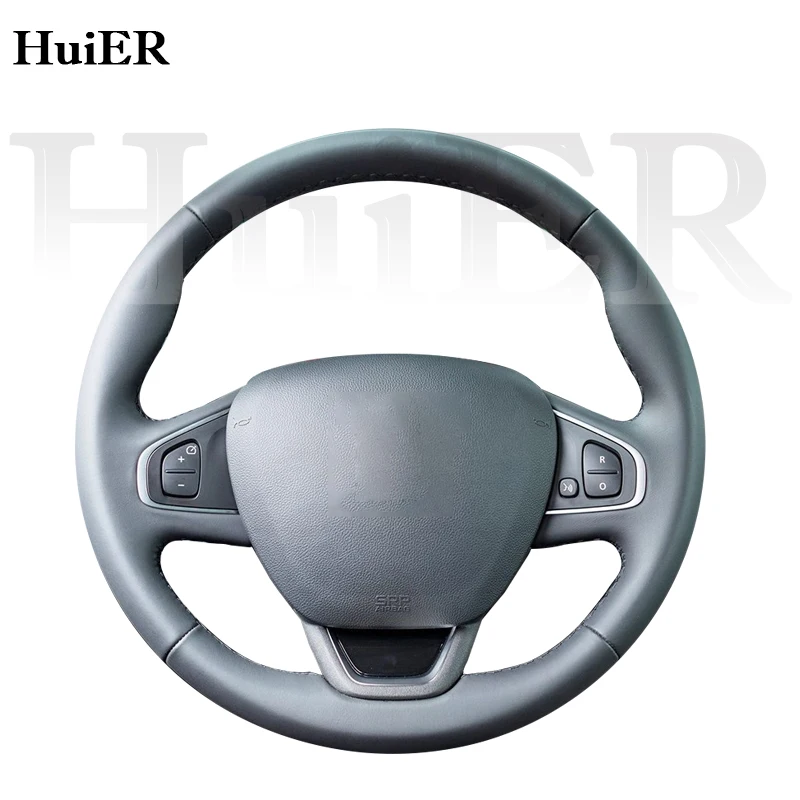DIY Hand Sewing Car Steering Wheel Cover For Renault Clio 2013-2019 Customized Non-Slip Microfiber Braid Interior Accessories