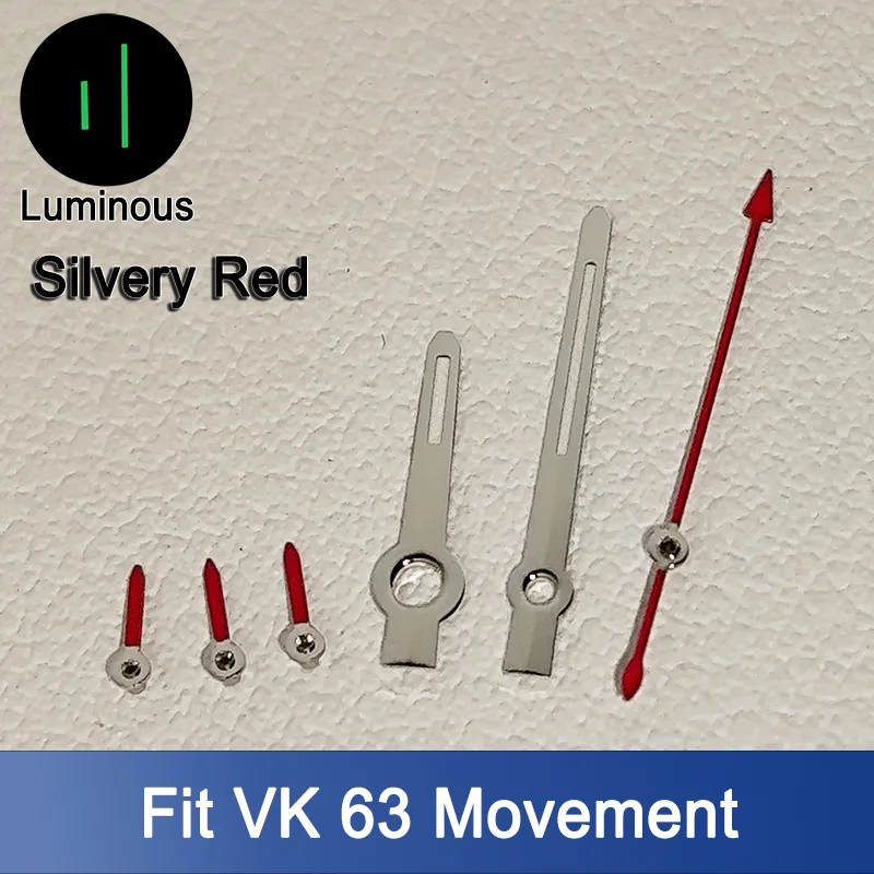 ل VK63 الأيدي C3 الأخضر مضيئة الفضة ارتفع الذهب 6-الأيدي صالح ل VK63 ساعات حركة الكوارتز أجزاء مؤشر/إبرة الملحقات