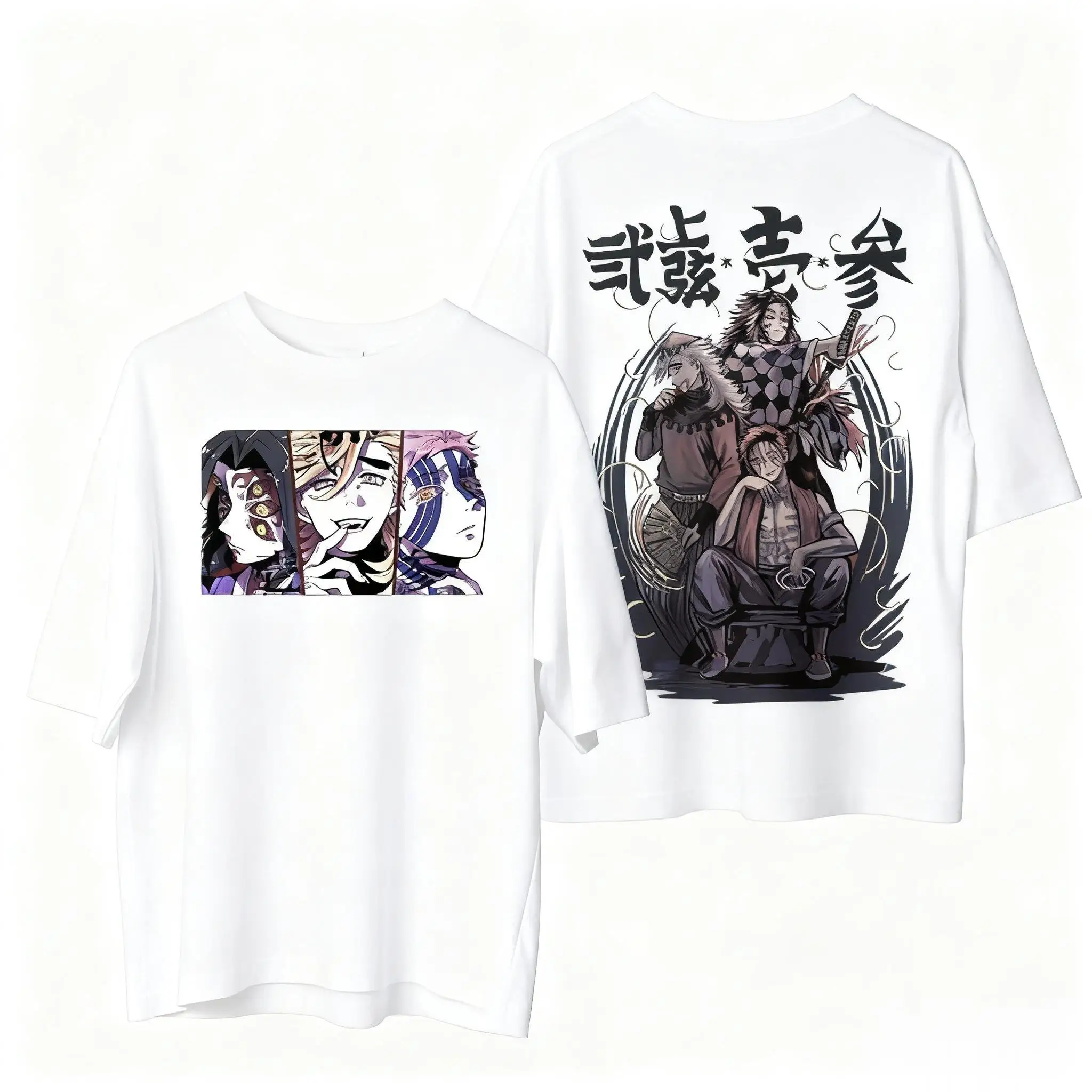 เสื้อยืดลายอนิเมะดาบพิฆาตอสูร สำหรับผู้ชายและผู้หญิง ฤดูร้อน 2026 ผ้าฝ้าย แขนสั้น สไตล์ลำลอง เสื้อสตรีทแวร์ ทรงโอเวอร์ไซส์ แฟชั่นคอสเพลย์