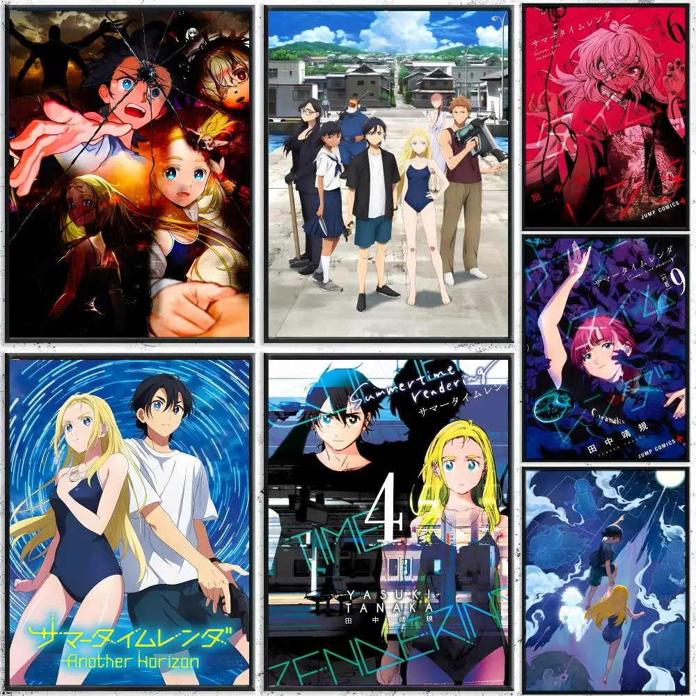 Anime S-Summer Time Rendering Poster Home Living Bed Room Bar Hallway Sticky Wall Printing Waterproof Aesthetic Decor
