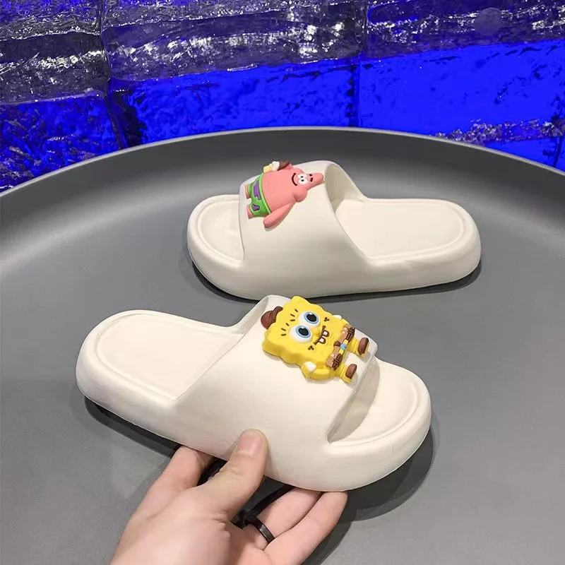 Spongebob Squarepants Summer Autumn women Slippers Cartoon Cute Couple Personality Creative Indoor Outdoor Shoes child Slippers