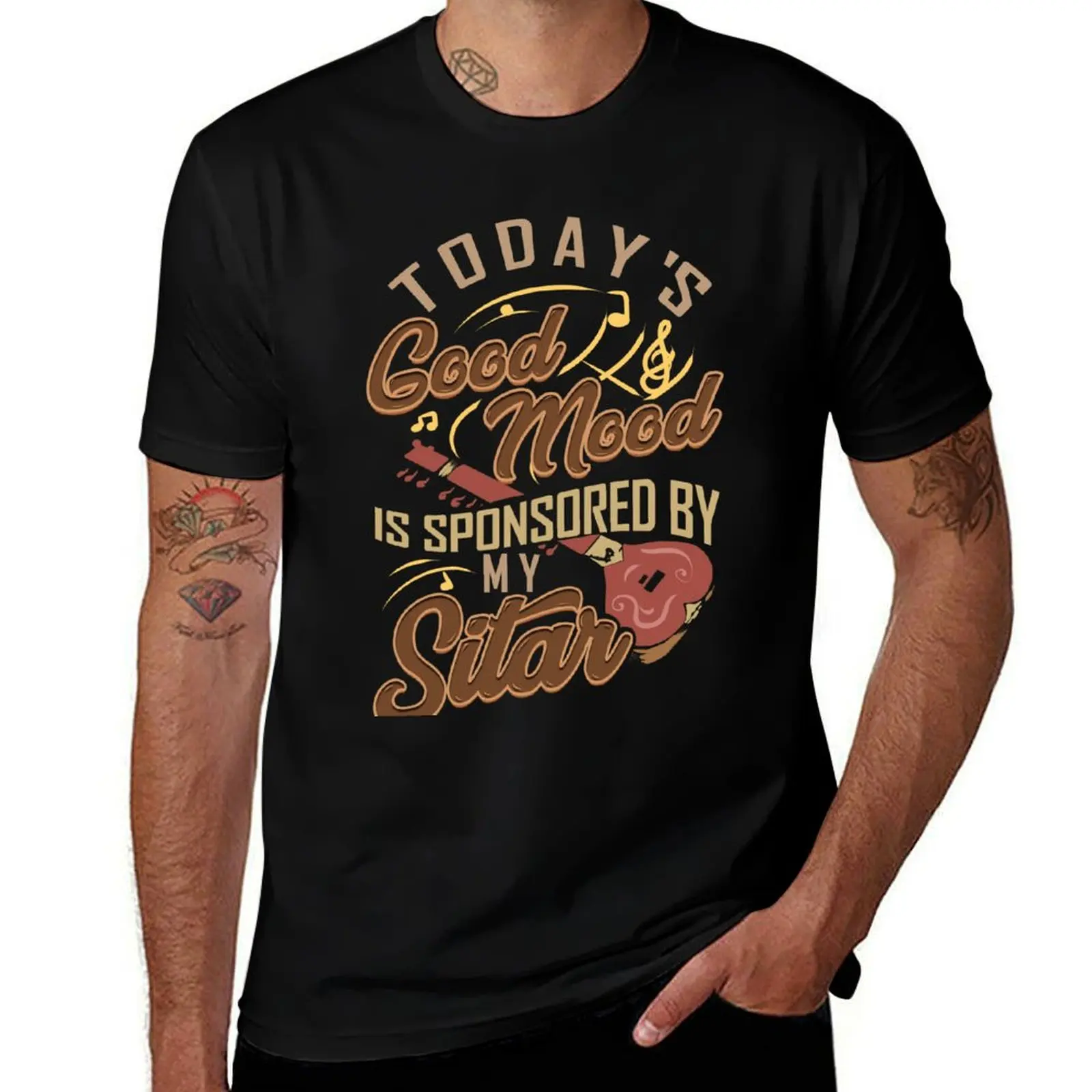 Today's Good Mood Is Sponsored By My Sitar | String Instrument Design T-Shirt Comfort Stretch Tee Shirt T-Shirt
