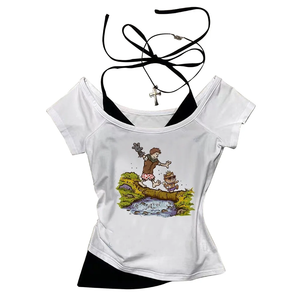 Dungeon Crawler Carl cropped top girl dollette cutecore gothic gyaru goth t-shirt vintage cheap grunge japan summer