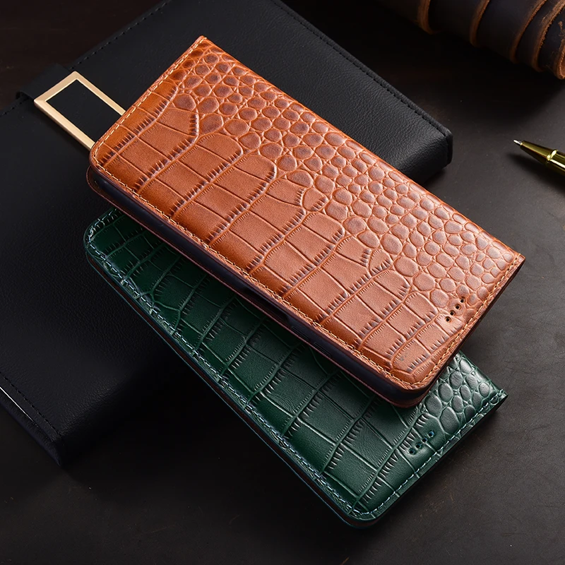 

Fashion Crocodile Pattern Genuine Leather Phone Case for Realme X XT X2 Pro 3 X3 SuperZoom 5 6 7 8 8i Pro