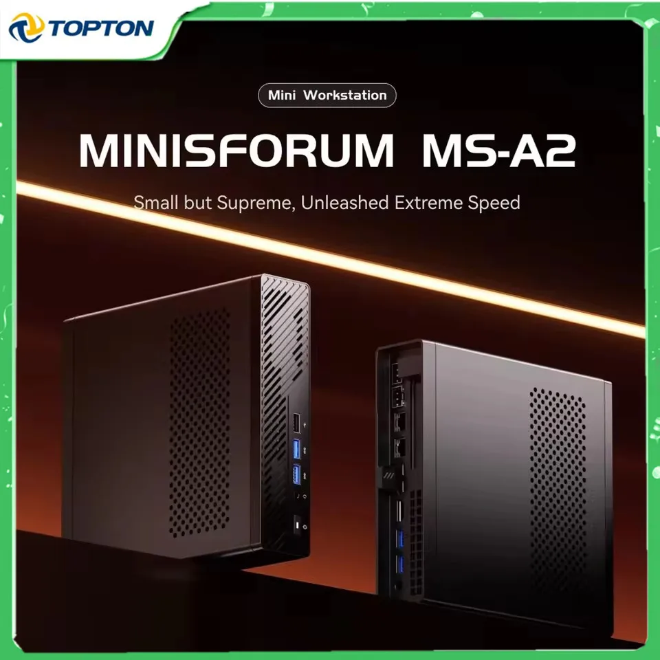 

MINISFORUM MS-A2 Gaming Mini PC AMD Ryzen 9 7945HX 2x10G SFP Intel X710 2*2.5G LAN 3*NVMe Windows 11 Workstation Computer WiFi6E