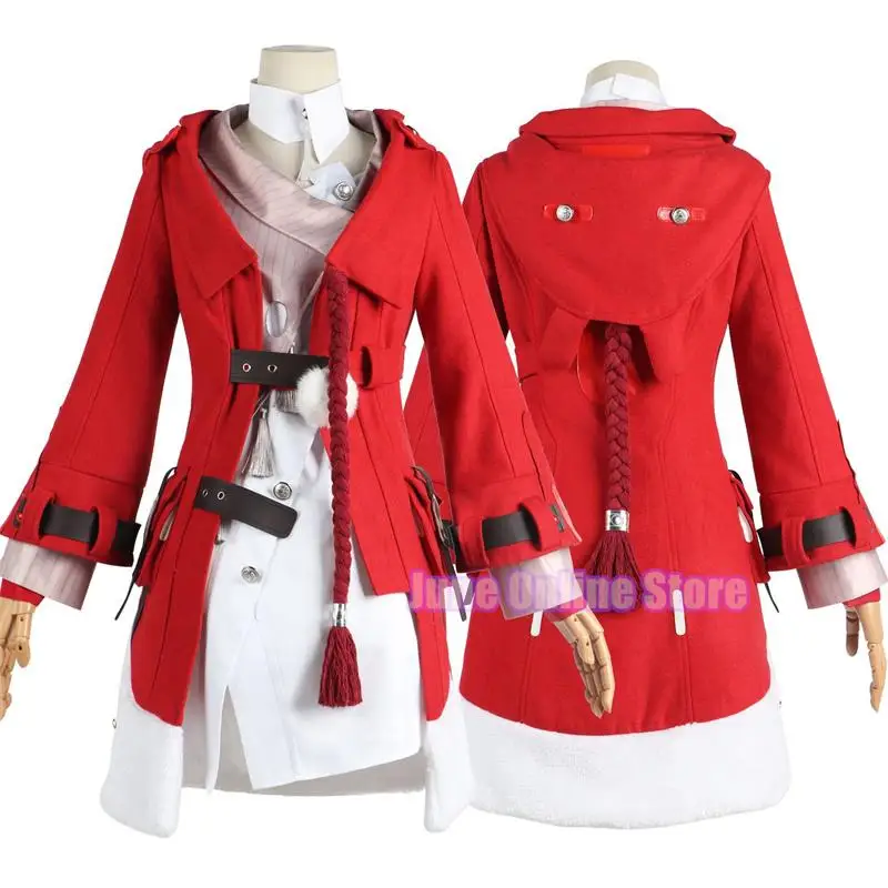 Clara Cosplay Peruca Costume Game Honkai Star Rail Perucas Cosplay Clara Terno Vermelho Cabelo Longo Halloween Party Role Play 2023 Novo