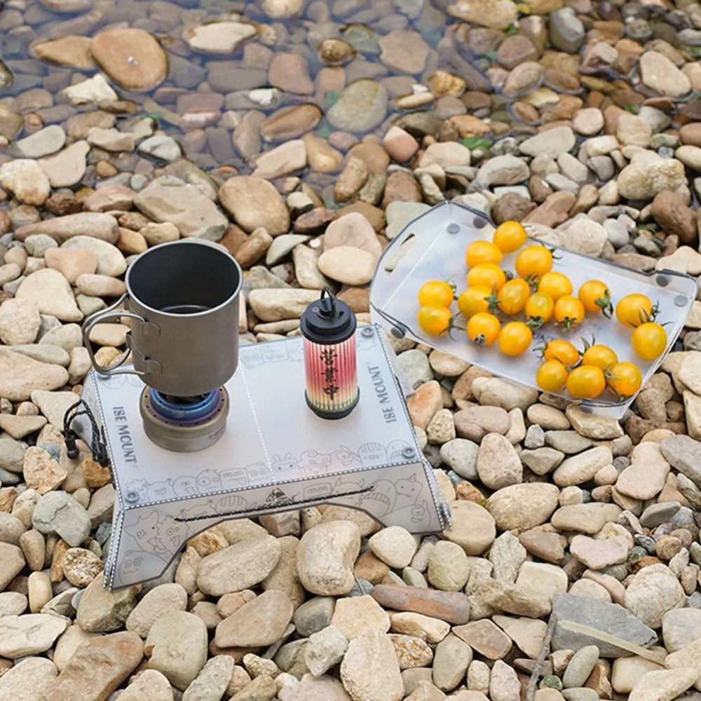 Ultra-light PP folding camping table with tray, perfect for hiking, picnics, camping, and all kinds of outdoor trips