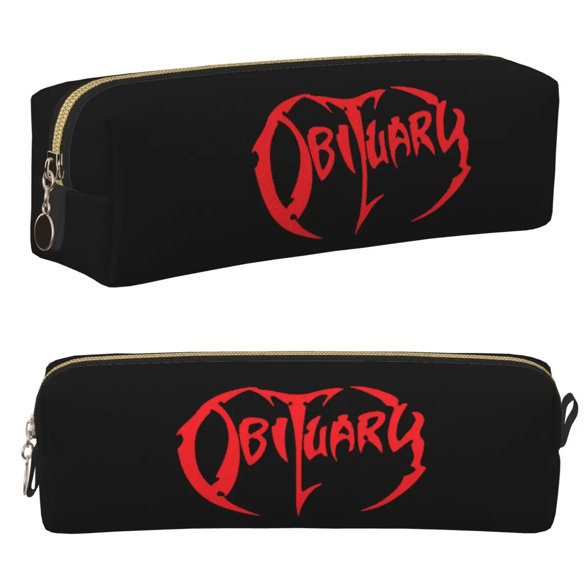 Adult Obituary Band Logo Death Metal Trucker Federmäppchen, große Kapazität, Stifttaschen, Stiftbox für Jungen und Mädchen, Federmäppchen, Kosmetiktasche