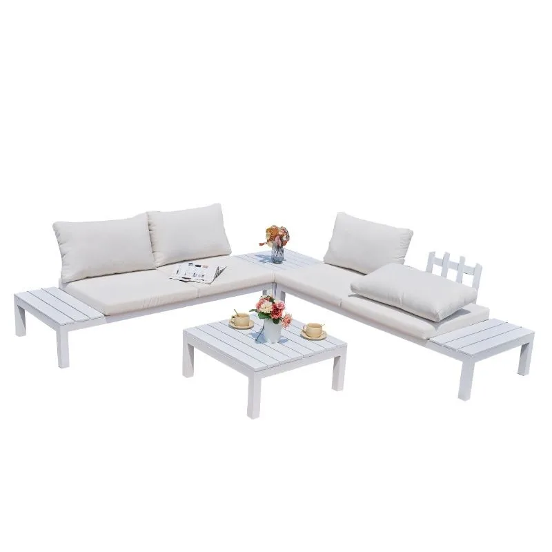 Miroytengo outdoor furniture garden terrace Alcocebre 4 pieces contemporary style white Color