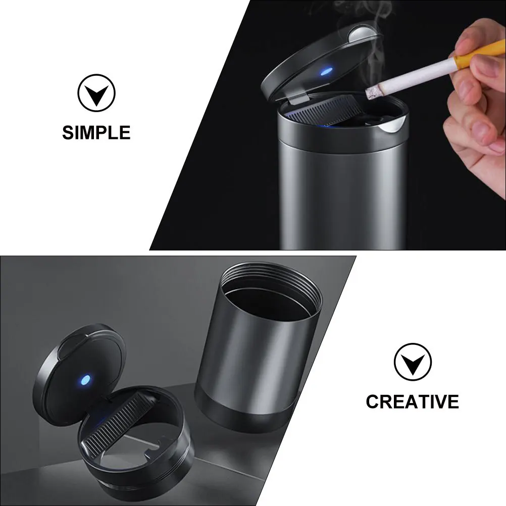 

1 шт. портативная пепельница автомобильный мундштук съемный со светодиодной подсветкой резиновое кольцо черный практичные автомобильные аксессуары