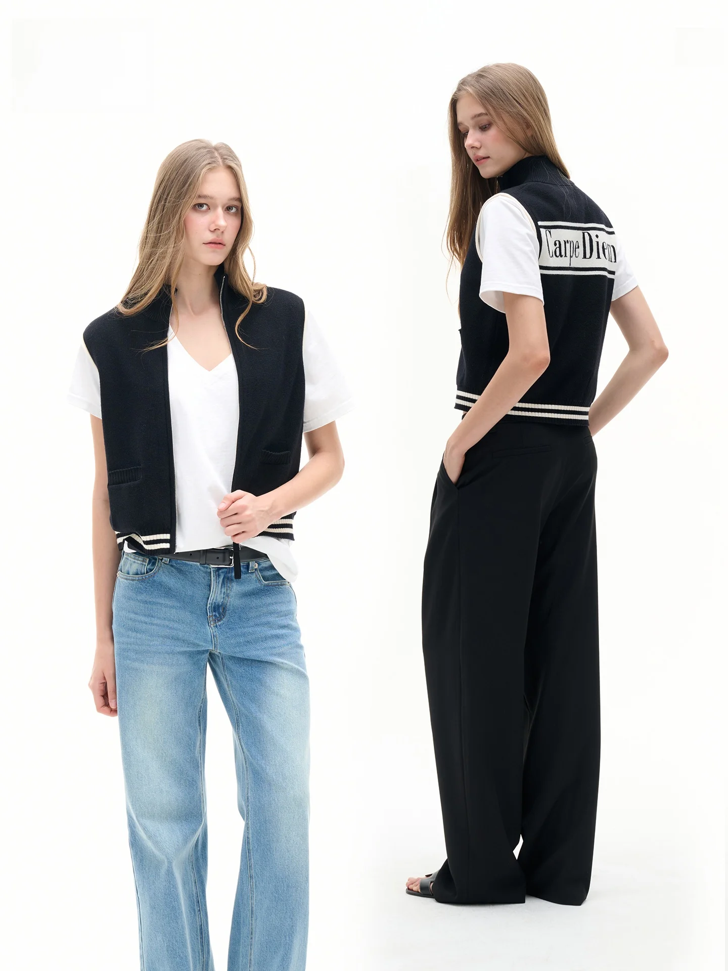 

LeiYu Labs Casual Style Knitted Vest Sleeveless Layering Top Stand Collar Spring 2026 Women's Fashion Nylon Acrylic Polyester...