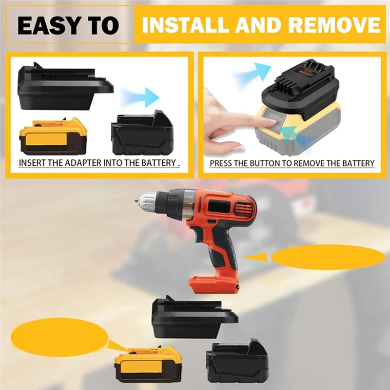 

AT02-Portable Battery Adapter For / 18V/20V Li- Battery To For Black And Decker 20V Cordless Power Tools