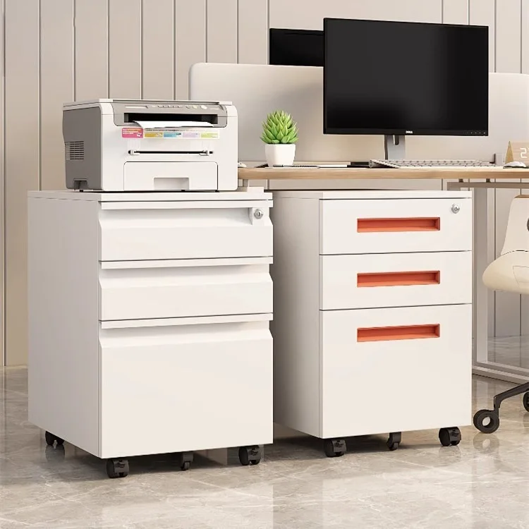 Office mobile cabinet, under-desk archive file cabinet, low metal cabinet, storage cabinet with wheels, small cabinet