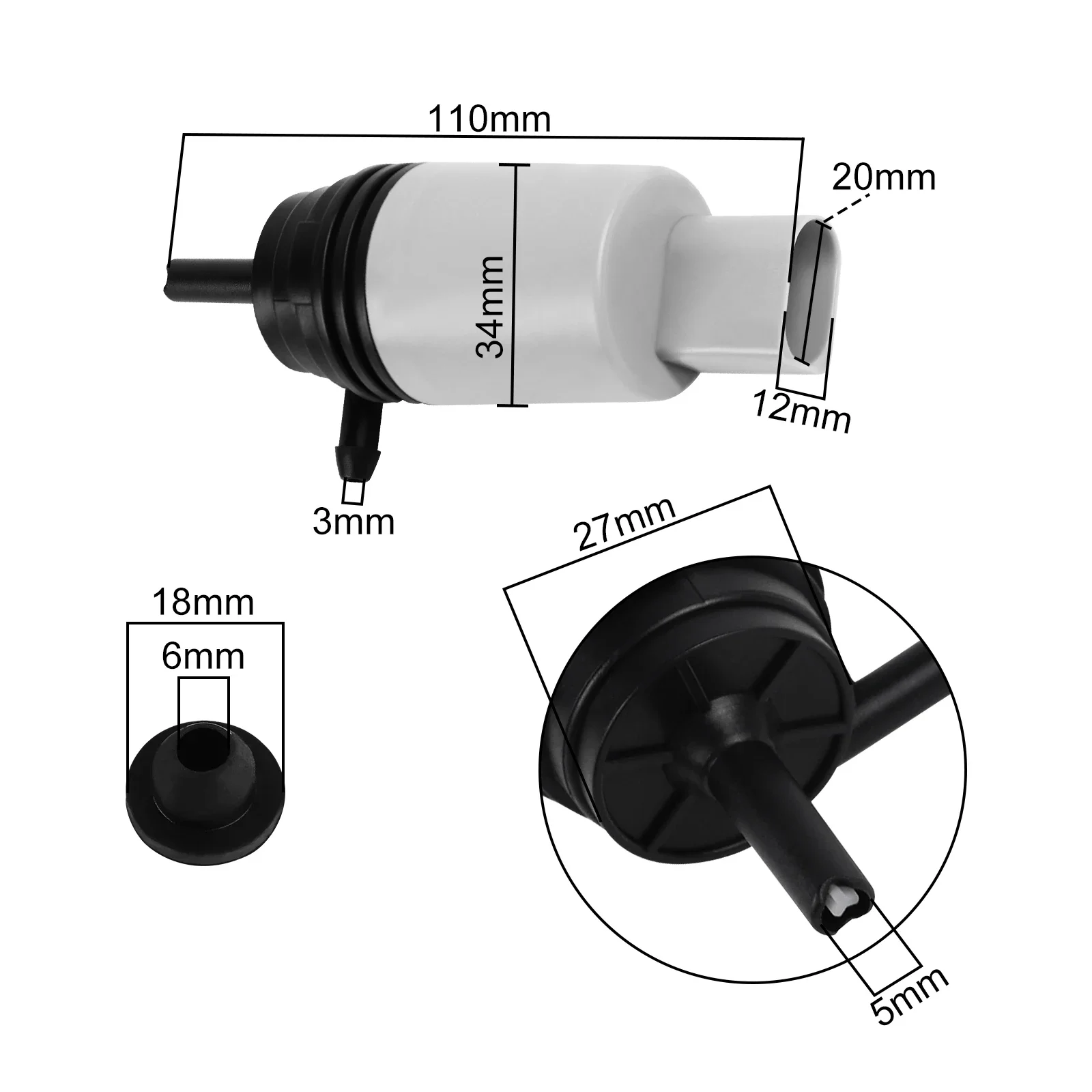 Windshield Washer Pump for BMW E90 E91 E92 E81 E82 E87 E88 E65 E66 E63 E64 E61 E60 M3 M5 128i 325i 328i 335i 525i 67126934159