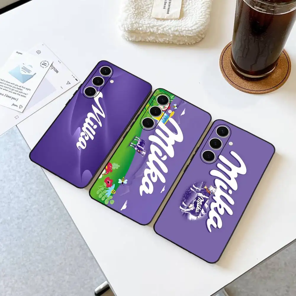 Caja de chocolate M-MilkaS para teléfono Samsung S 24 Fe 25 Ultra Plus 20 Lite 21 30 22 23 24 22 Ultra 5G Fundas