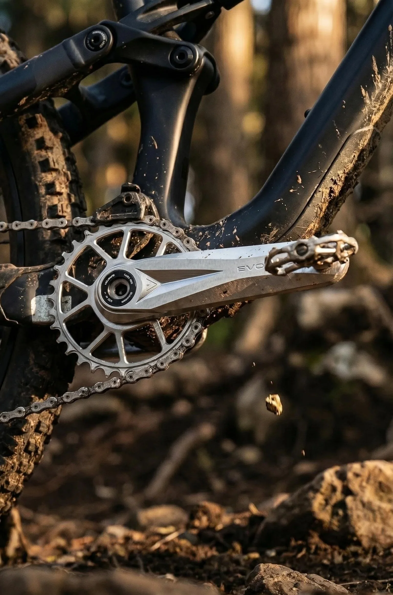 EVOSID 160mm MTB Kurbelgarnitur Hohlintegriert 12-fach Kurbel 165mm 170mm Narrow Wide Bike MTB 32/34/36/38T Kettenblatt mit Tretlager – Detail 2
